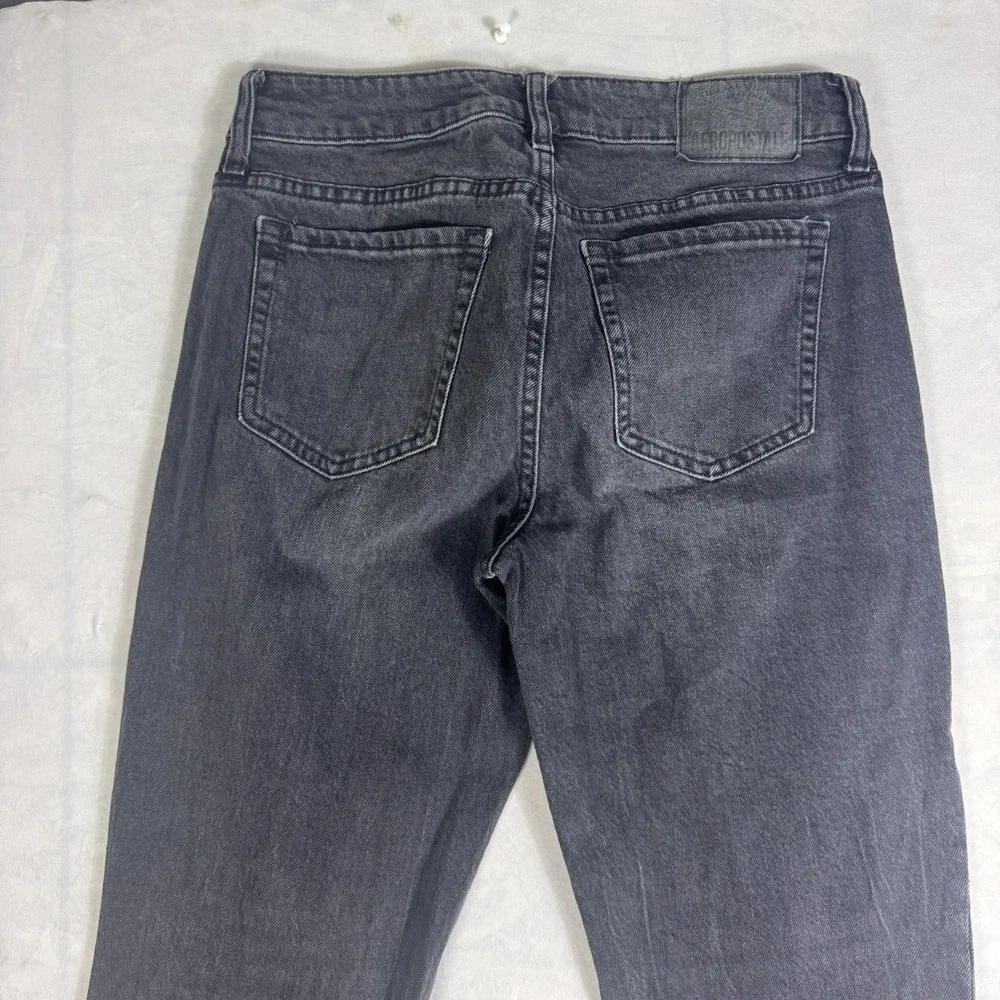 Aeropostale Womens Ankle Jeans Dark Gray Denim Mid-Rise Straight Leg‎ 6 Regular
